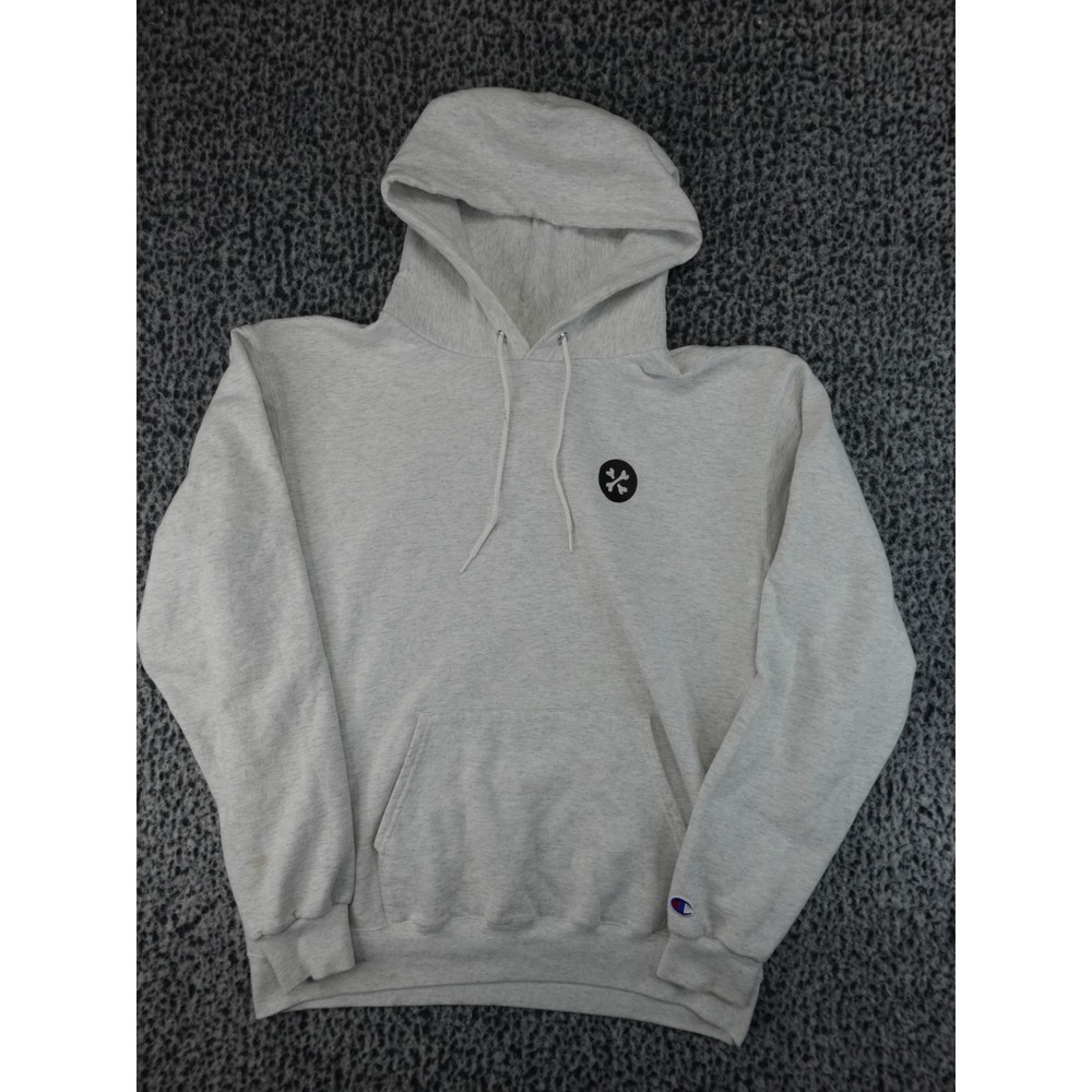 Champion Hoodie Mens Large Grey Good Eco Authentic Crossbonesβ Graphic Pullover
